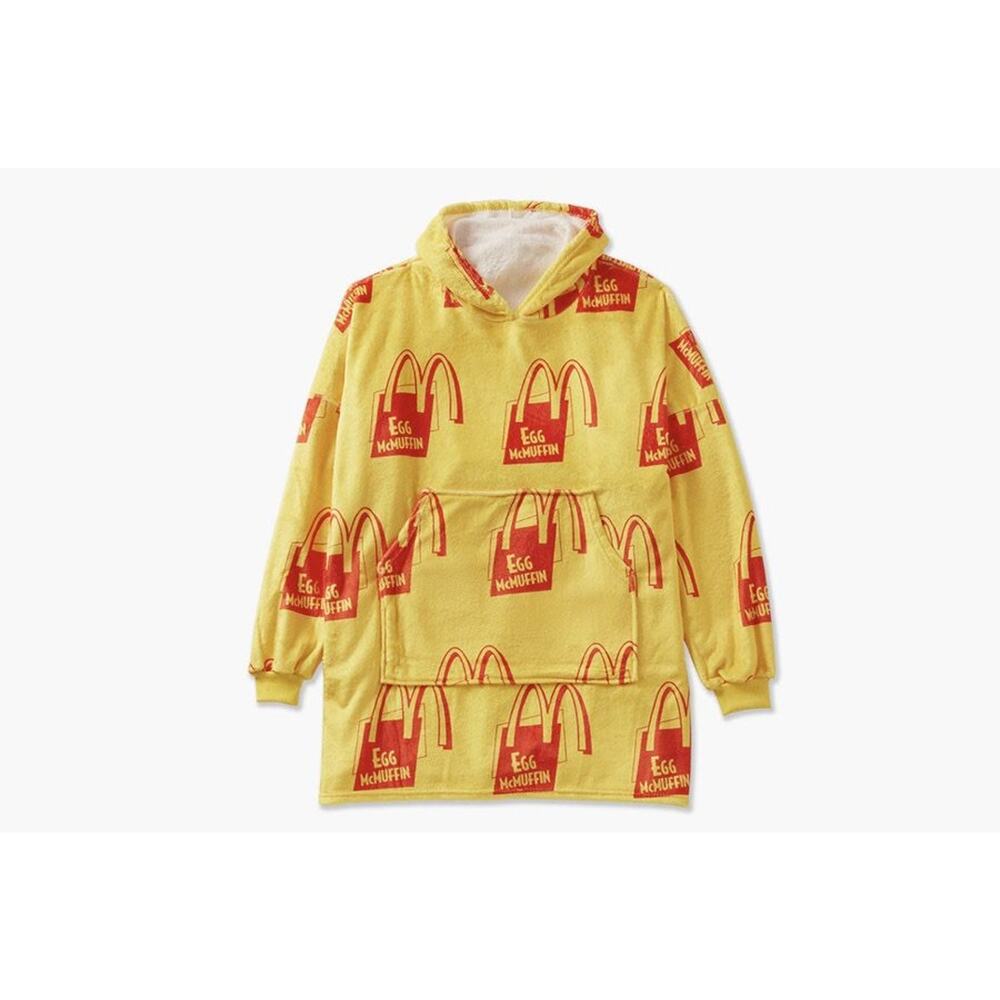 NEW RARE 2022 McDonalds Egg McMuffin Fleece Wrapper Sherpa Lined Hoodie Limited